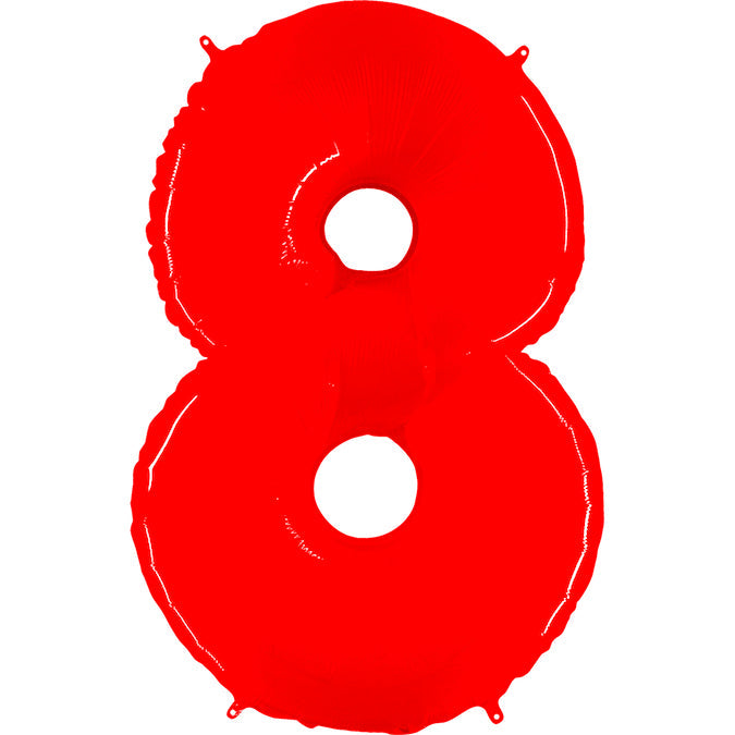 40 inch FLORESCENT RED NUMBER BALLOON