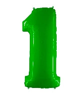 40 INCH FLORESCENT LIME GREEN NUMBER BALLOONS