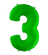 40 INCH FLORESCENT LIME GREEN NUMBER BALLOONS