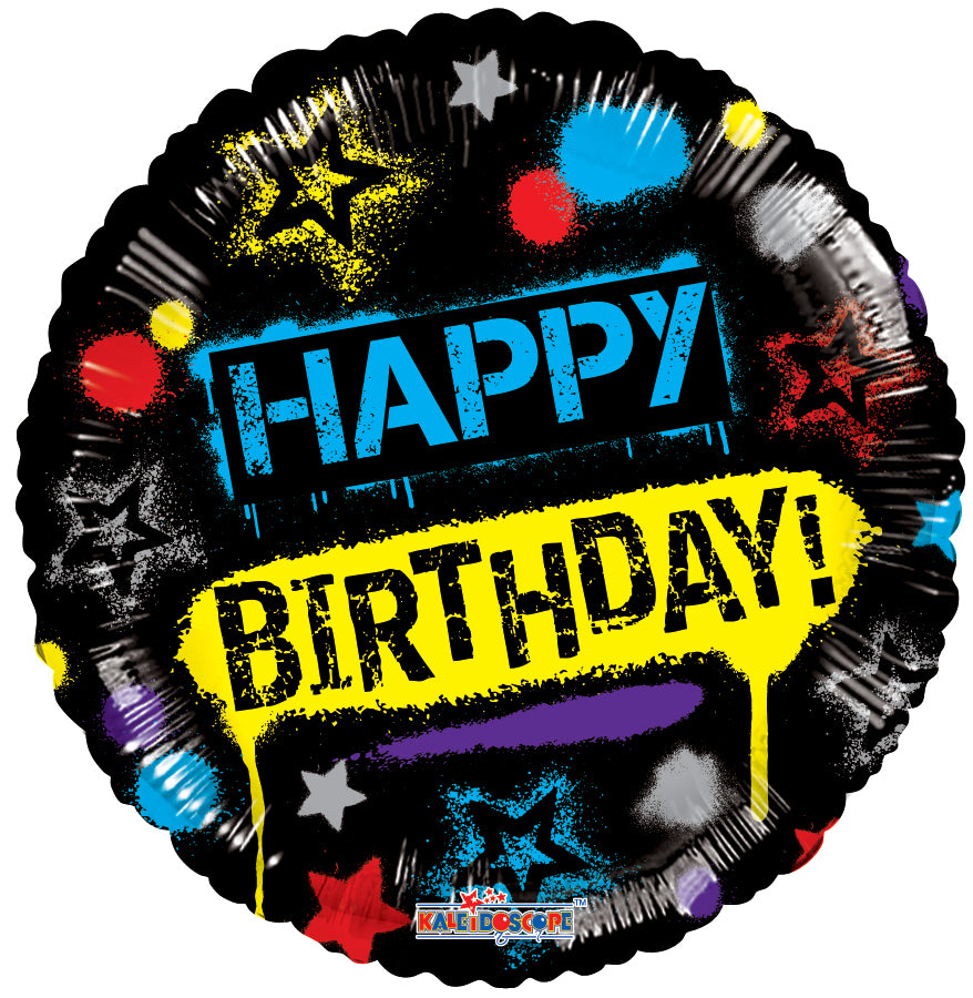 Large 36 INCH JUMBO HAPPY BIRTHDAY GRAFFITI FOIL