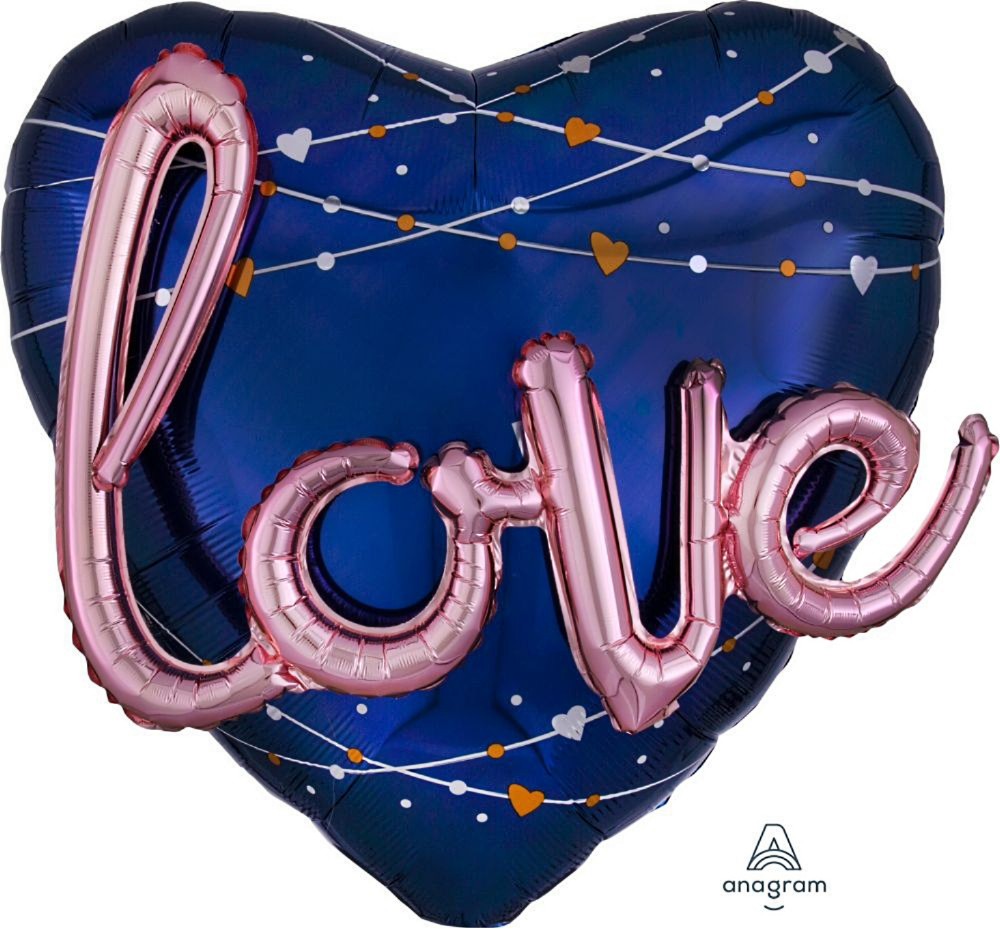 Large 36 INCH JUMBO LOVE HEART FOIL