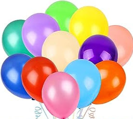 5, 9 and 12 inch Solid Color Latex Balloons 6ct