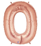 40 INCH ROSE GOLD NUMBER BALLOONS