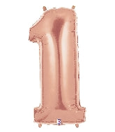 40 INCH ROSE GOLD NUMBER BALLOONS