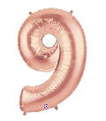 40 INCH ROSE GOLD NUMBER BALLOONS