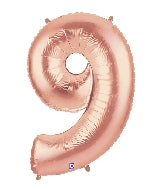 40 INCH ROSE GOLD NUMBER BALLOONS