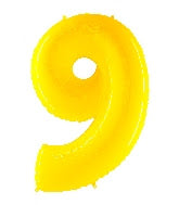 40 INCH FLORESCENT YELLOW NUMBER BALLOONS