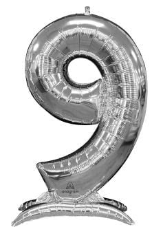50 INCH SILVER STAND-UP NUMBER BALLOONS