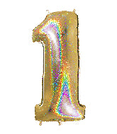 40 INCH GLITTER  GOLD NUMBER BALLOONS