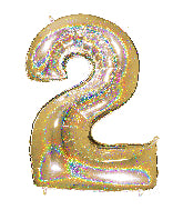 40 INCH GLITTER  GOLD NUMBER BALLOONS