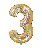 40 INCH GLITTER  GOLD NUMBER BALLOONS