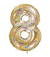 40 INCH GLITTER  GOLD NUMBER BALLOONS