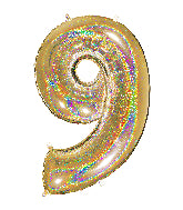 40 INCH GLITTER  GOLD NUMBER BALLOONS