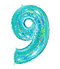 40 INCH GLITTER TIFFANY NUMBER BALLOONS