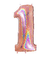 40 INCH GLITTER ROSE NUMBER BALLOONS