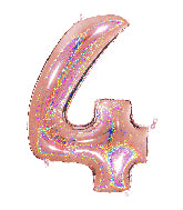 40 INCH GLITTER ROSE NUMBER BALLOONS