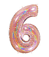 40 INCH GLITTER ROSE NUMBER BALLOONS