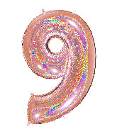 40 INCH GLITTER ROSE NUMBER BALLOONS