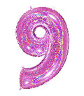 40 INCH GLITTER FUCHSIA NUMBER BALLOONS