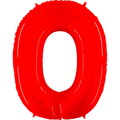 40 inch FLORESCENT RED NUMBER BALLOON