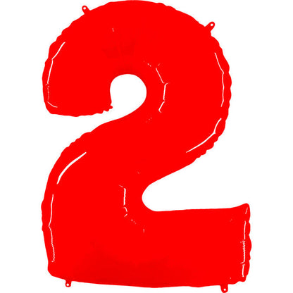 40 inch FLORESCENT RED NUMBER BALLOON