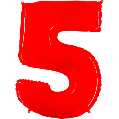 40 inch FLORESCENT RED NUMBER BALLOON