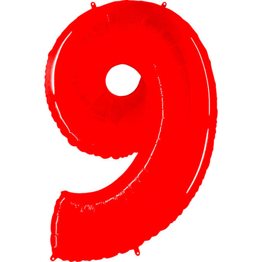 40 inch FLORESCENT RED NUMBER BALLOON