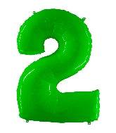 40 INCH FLORESCENT LIME GREEN NUMBER BALLOONS