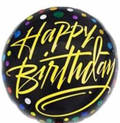 18 inch BLK/GOLD Happy Birthday