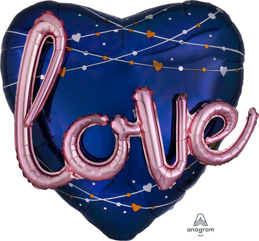 Large 36 INCH JUMBO LOVE HEART FOIL